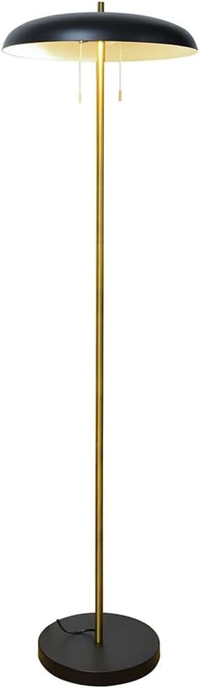 Modern Black Metal Floor Lamp Slim Standing Light Minimalist Living Room