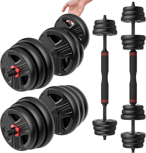 60LB Adjustable Dumbbells Set 2 in 1 Barbell Connector Home Gym