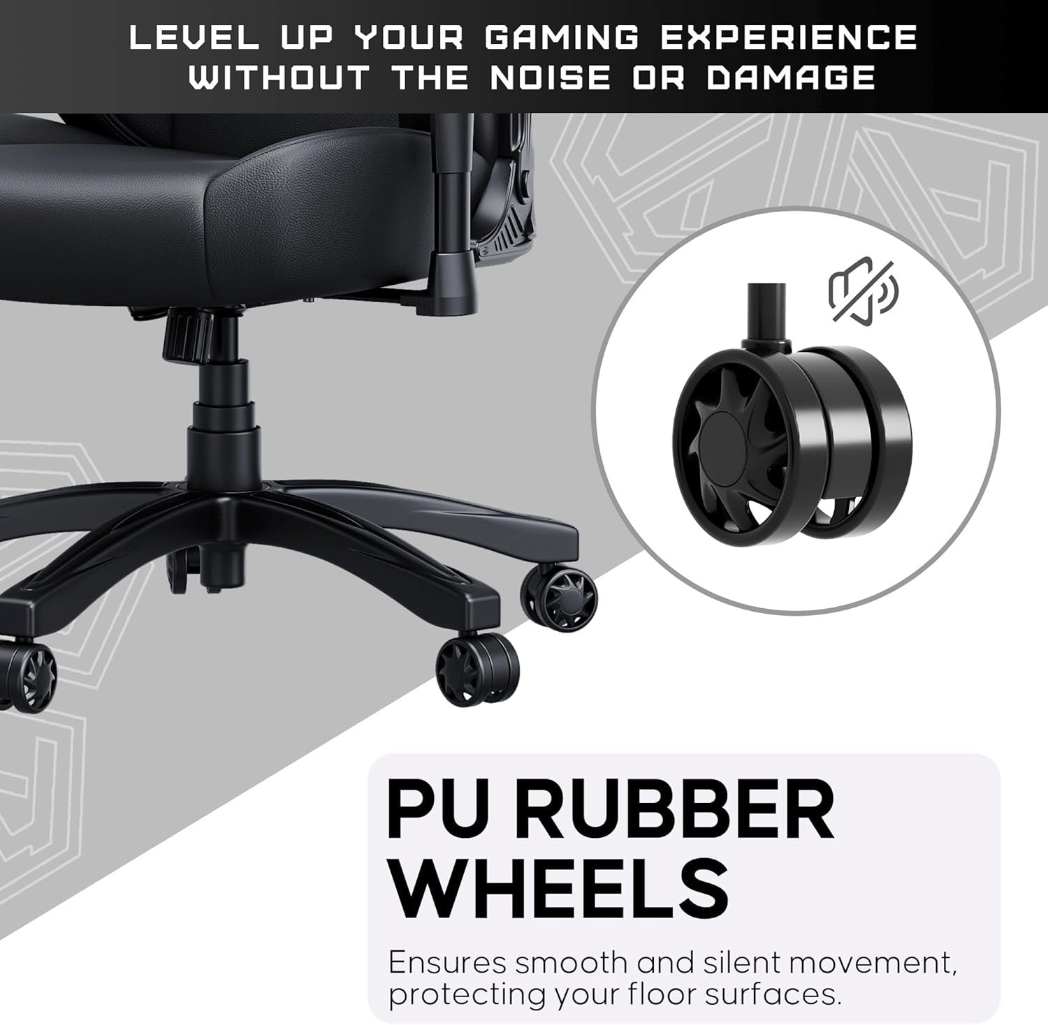 Large Ergonomic Gaming Chair Reclining PVC Leather Black