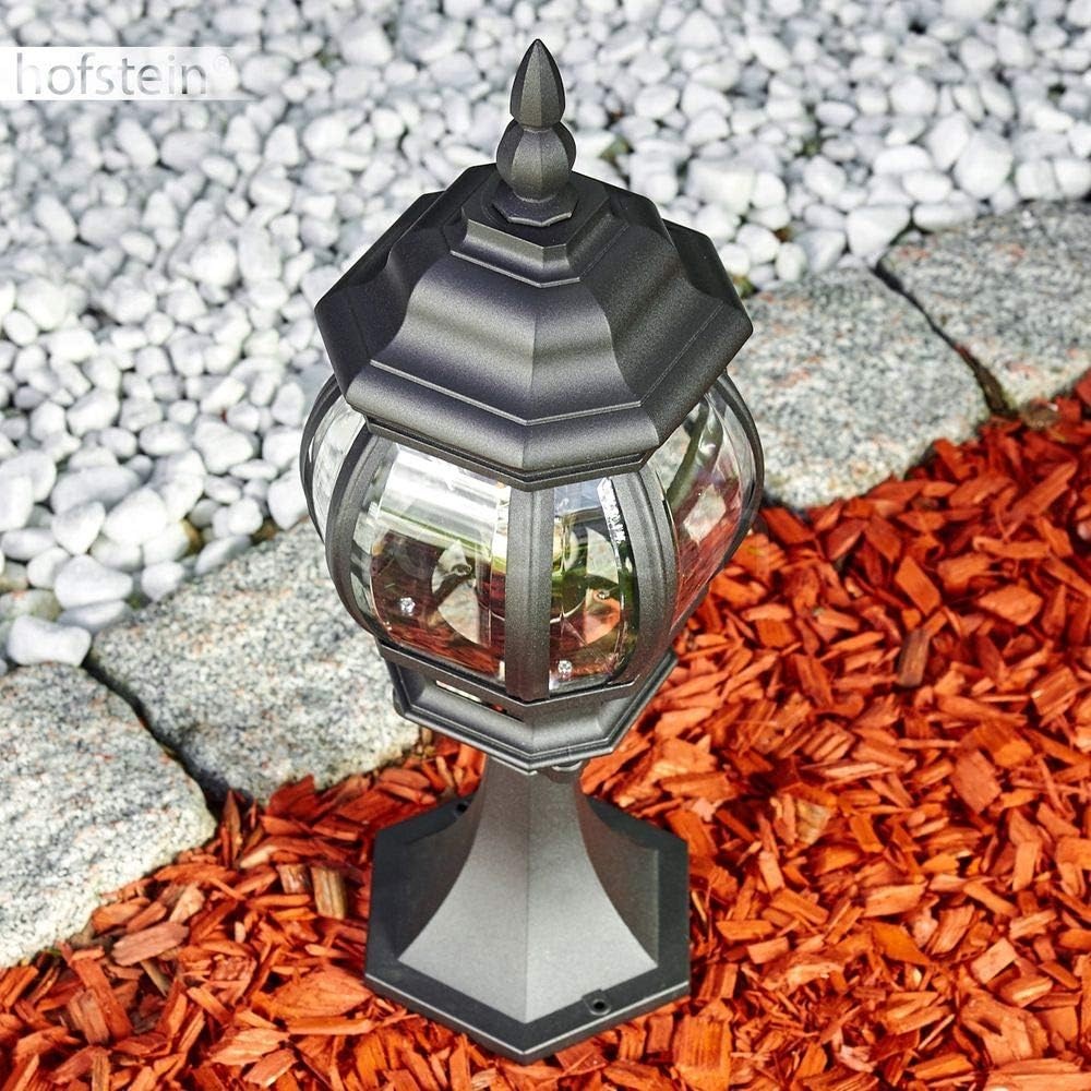 Hofstein Lentua 50cm Outdoor Bollard Lamp Black Antique Path Light