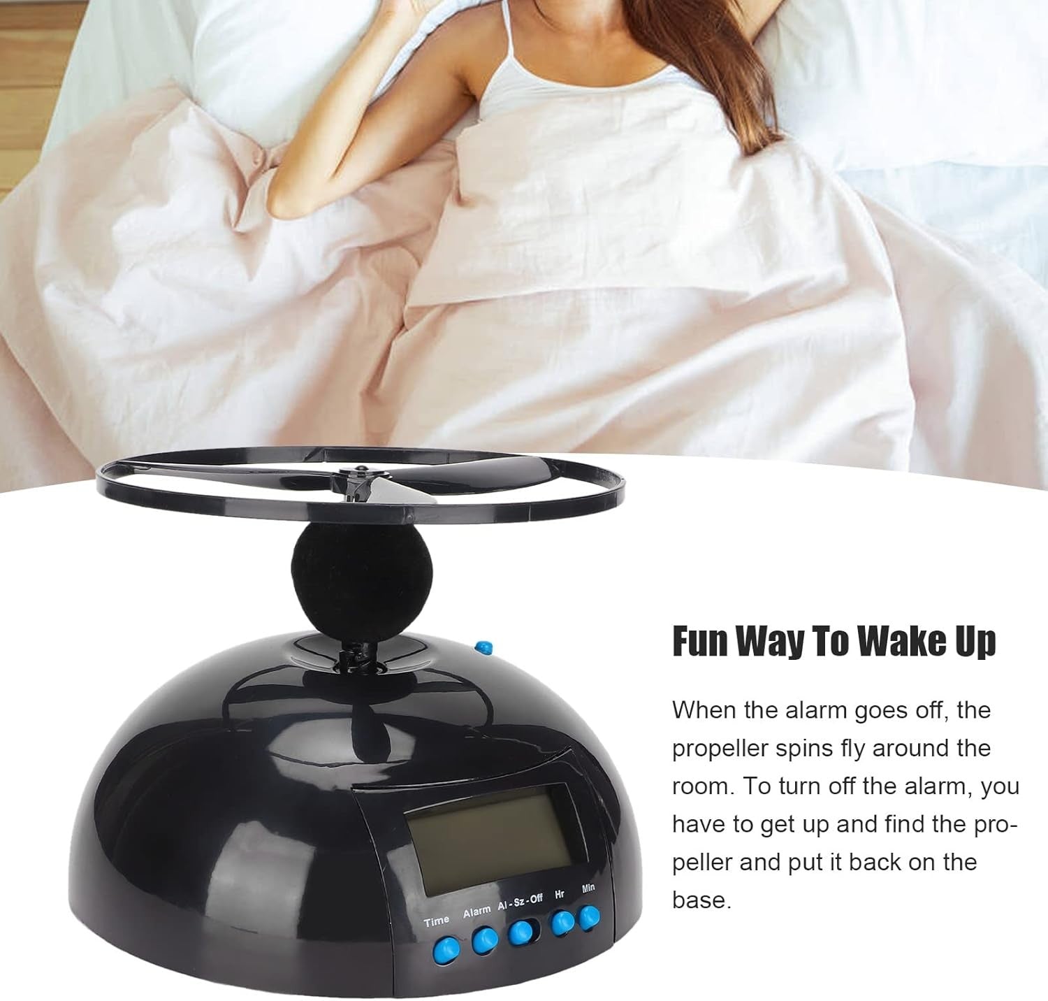 Cocoarm Flying Alarm Clock Electronic Runaway Toy Style with Screen Backlight Mi