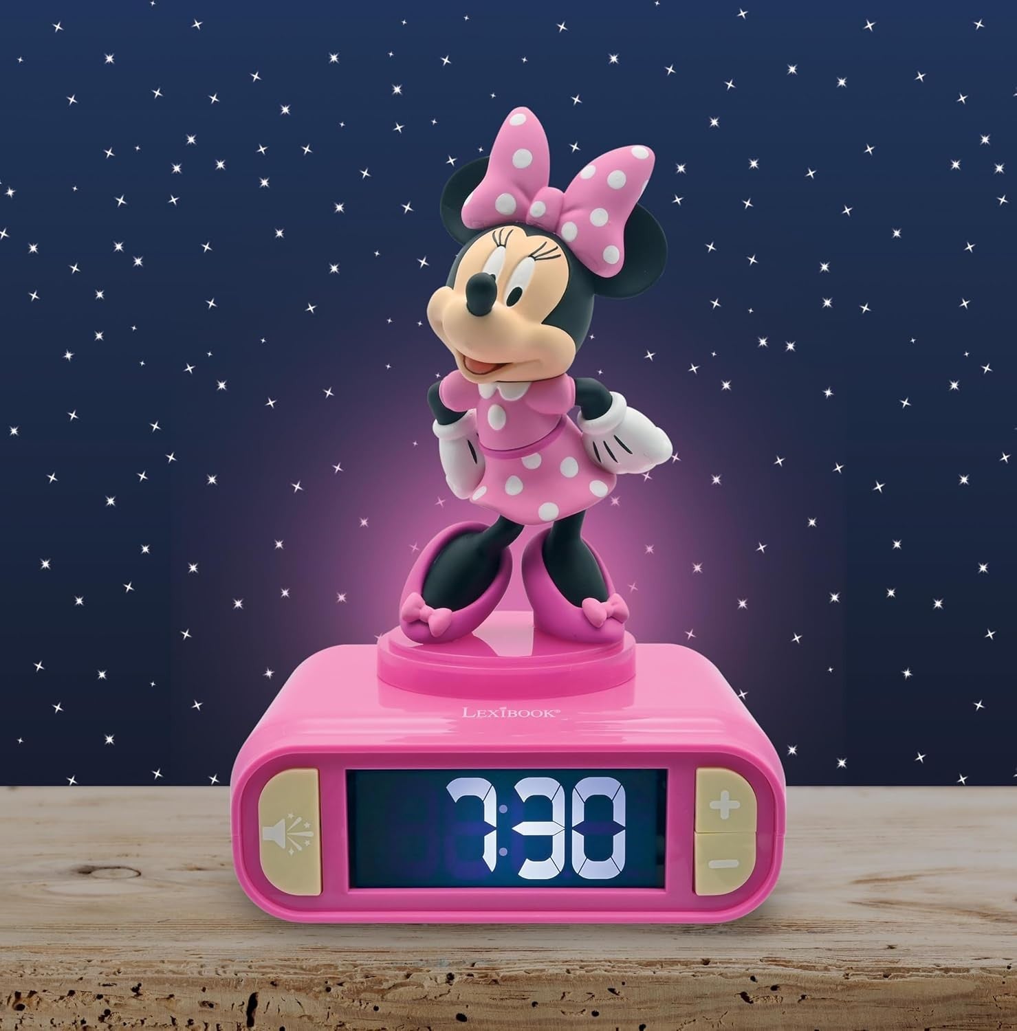 Kids Cartoon Alarm Clock Night Light LED Display Snooze Sounds Bedroom