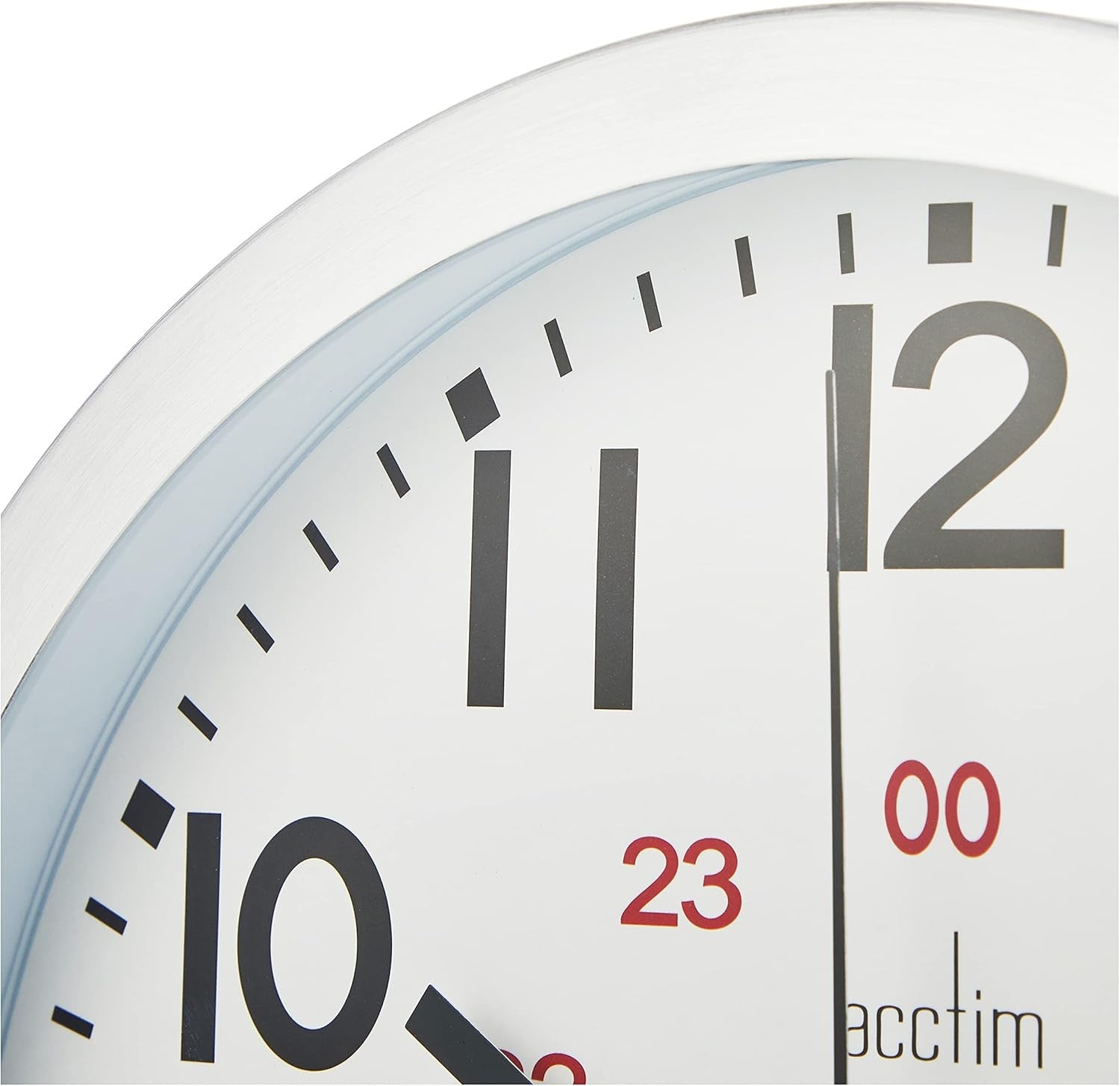 25cm Radio Controlled Wall Clock Aluminium Frame Silent Accurate Timekeeping