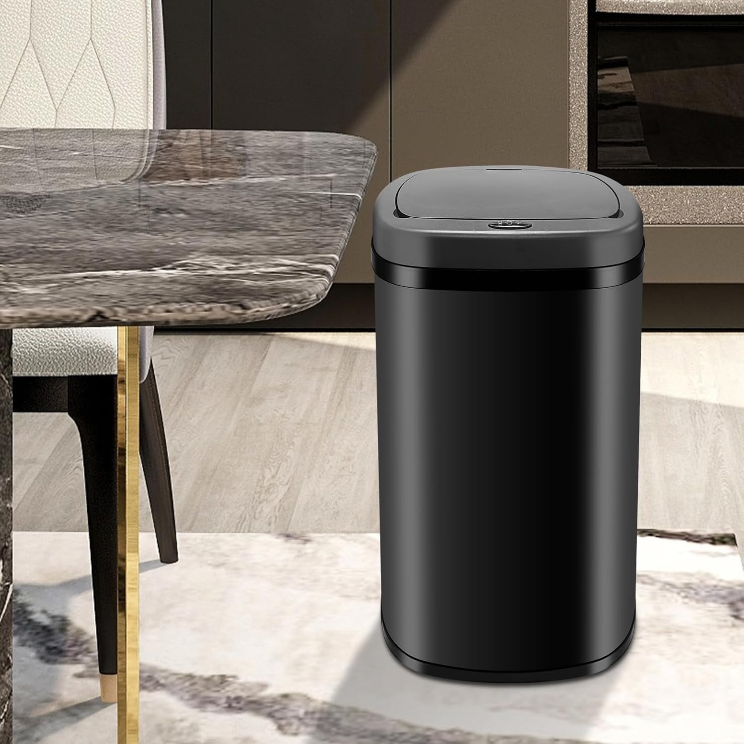 58L Automatic Sensor Kitchen Bin Touchless Stainless Steel Black