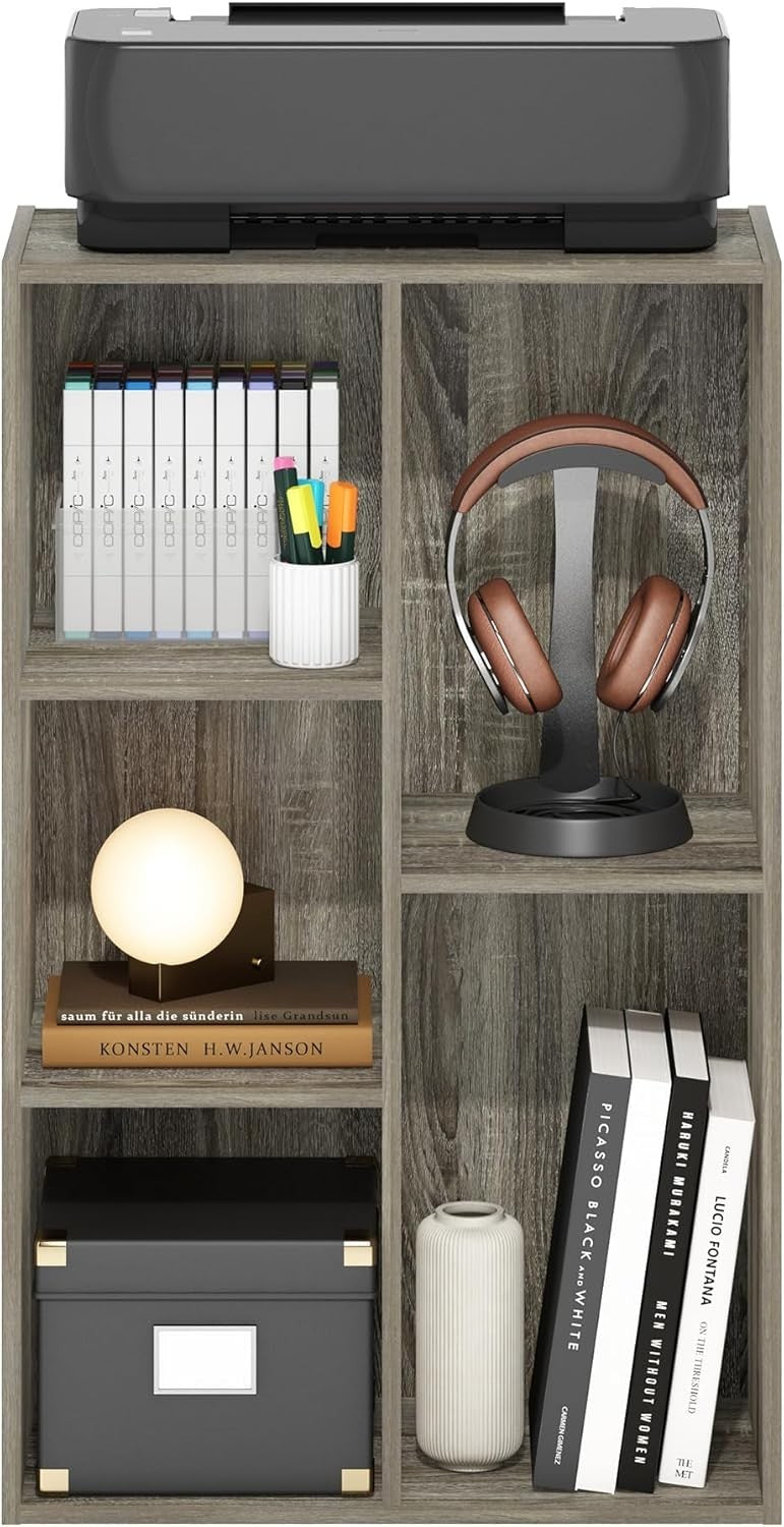 5 Cube Bookcase Storage Open Shelf Compact Organizer Bookshelf Display Oak