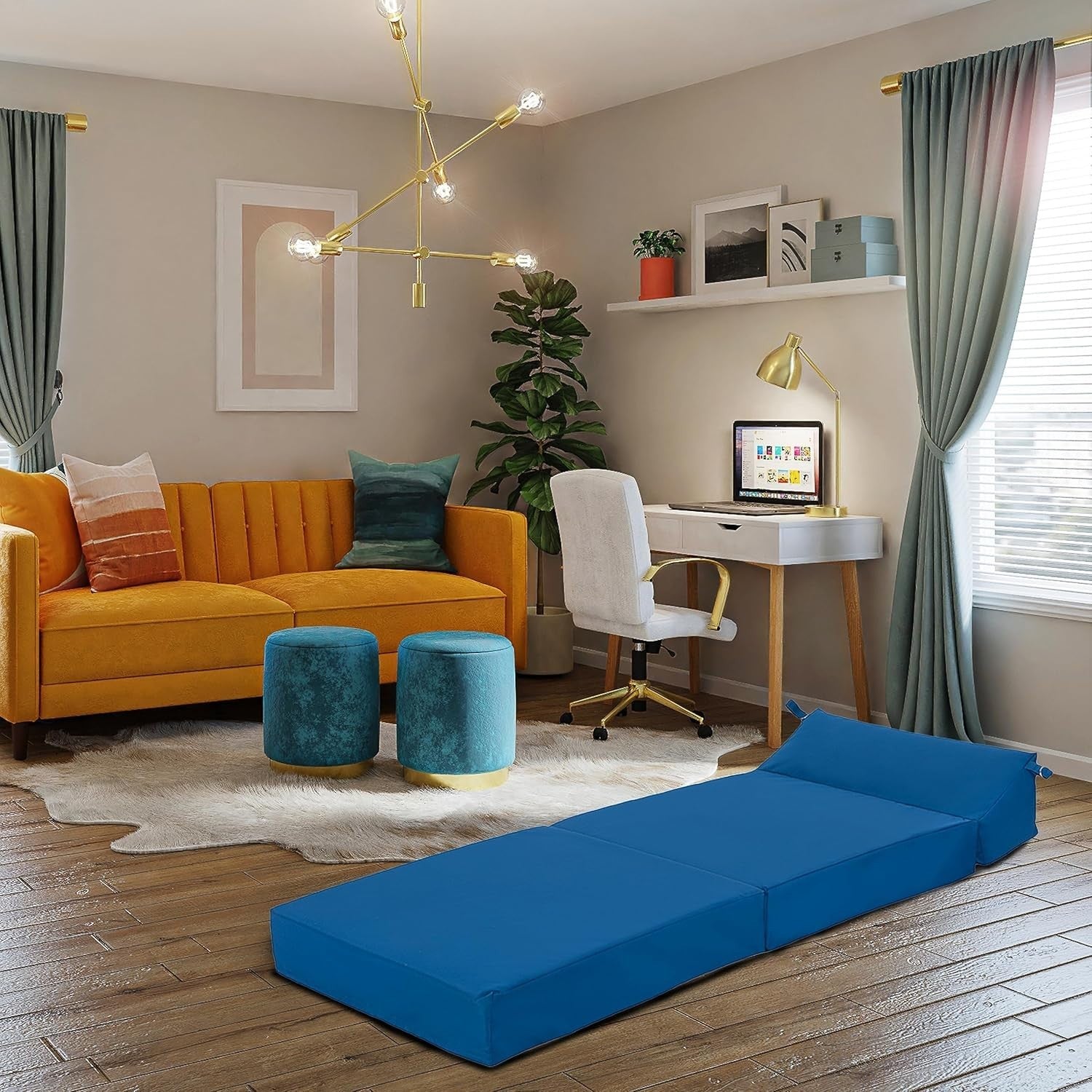 Single Folding Z Bed Chair Sofa Mattress Guest Futon Seat Waterproof