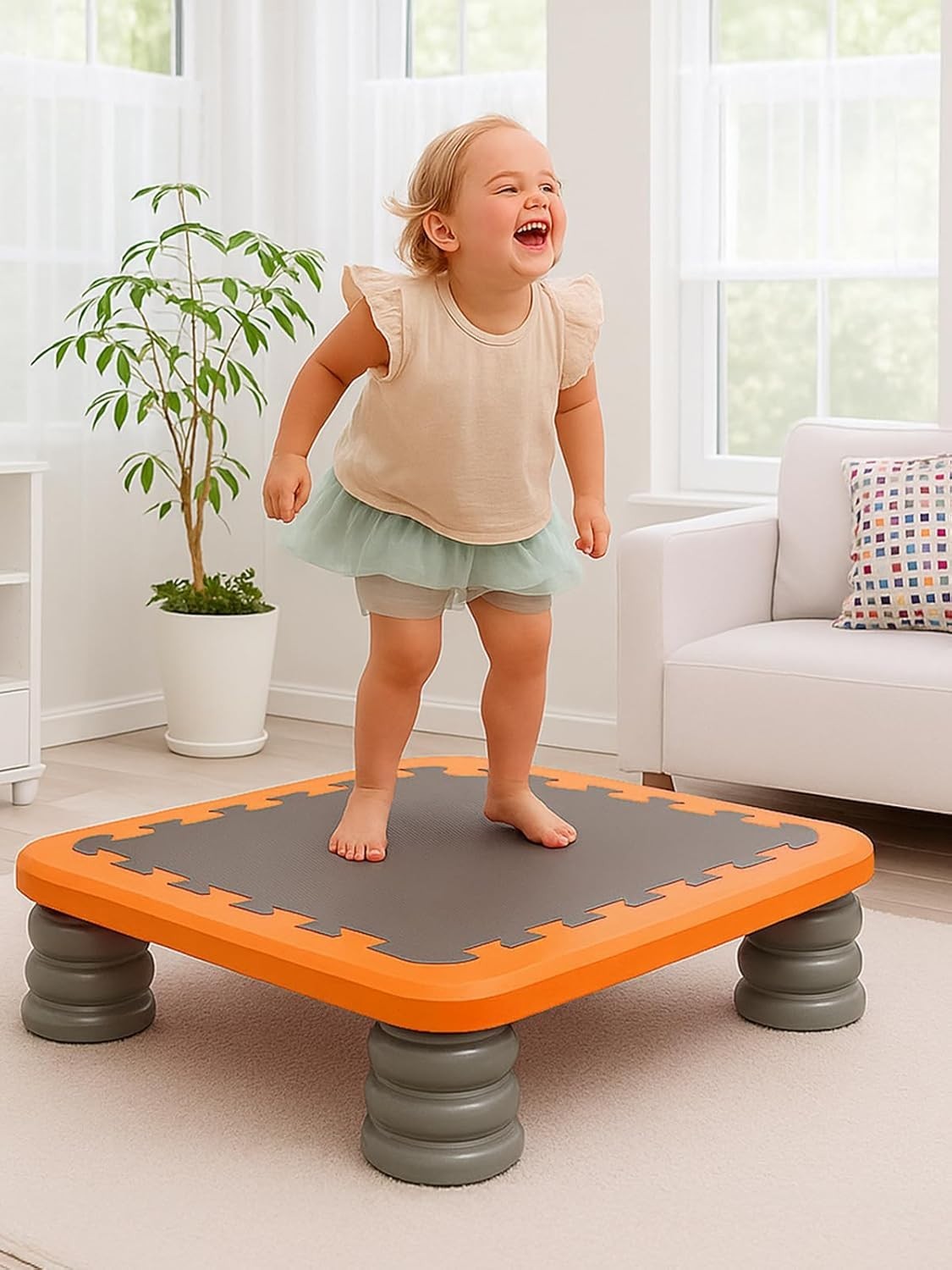 Kids Indoor Trampoline Board Sensory Jump Pad Safe Mini 80KG