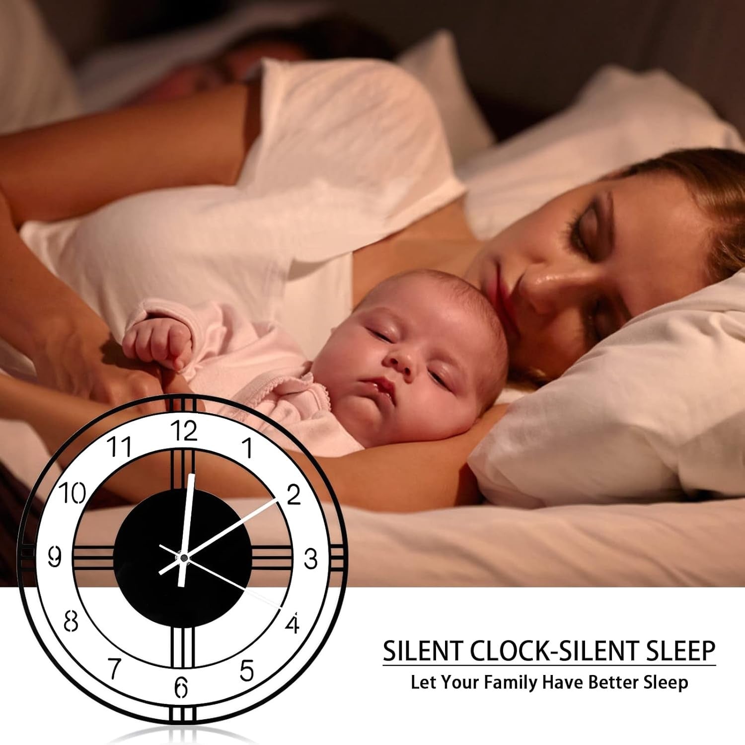 Modern 11 Inch Silent Wall Clock Acrylic Non-Ticking Round Home Office Decor