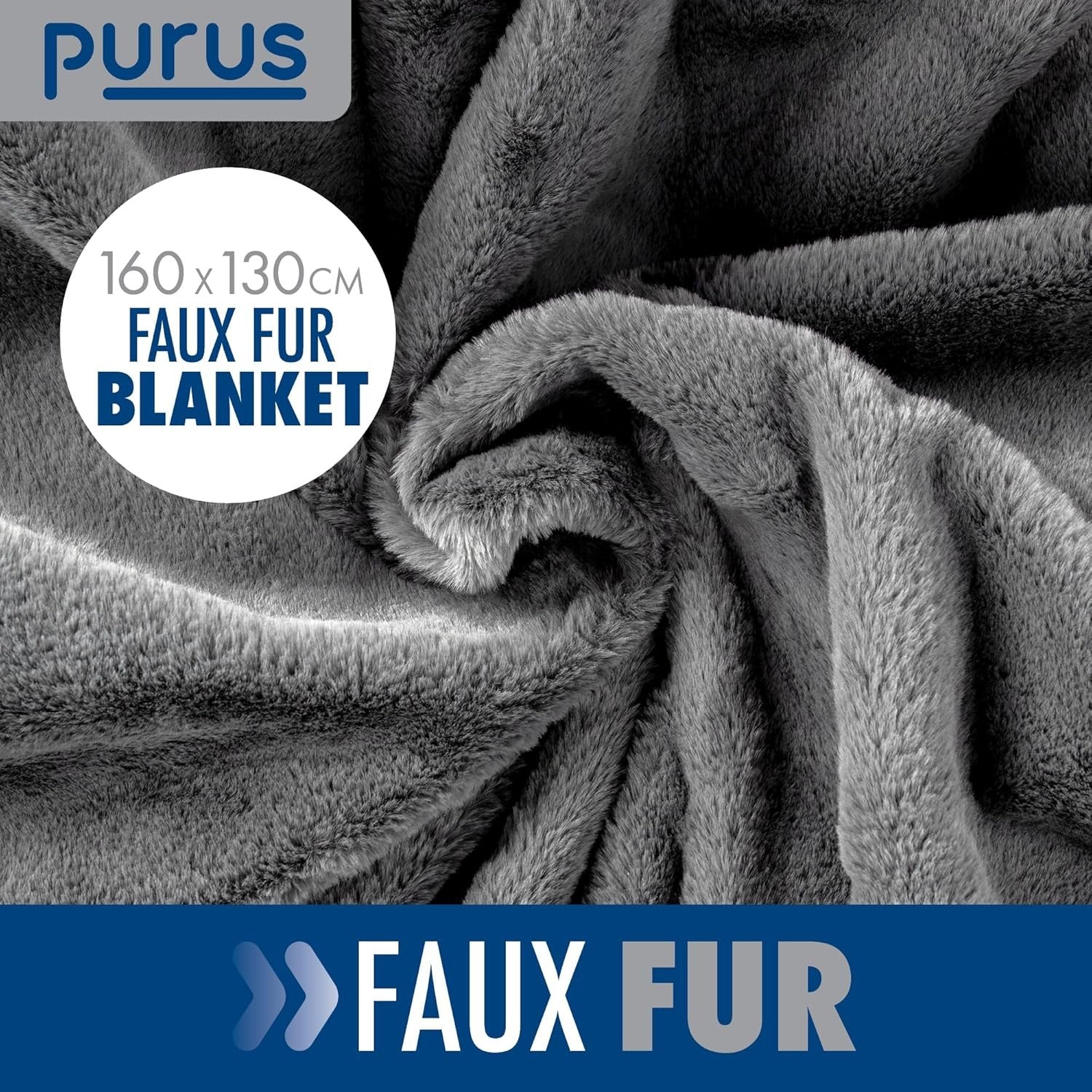 Electric Heated Faux Fur Throw Blanket 9 Heat Settings Timer Washable Grey