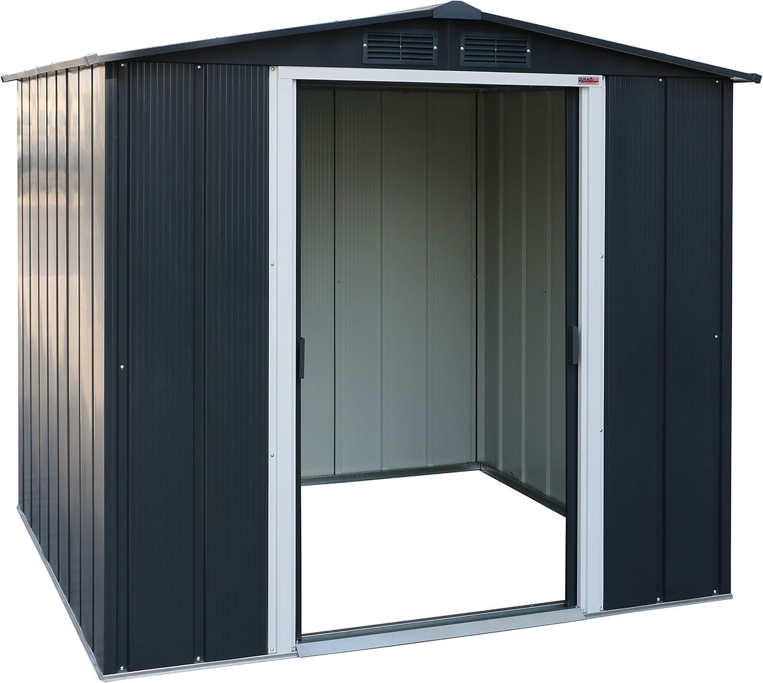 Metal Garden Storage Shed 6x6ft Waterproof Outdoor Tool & Bike Shed Anthracite