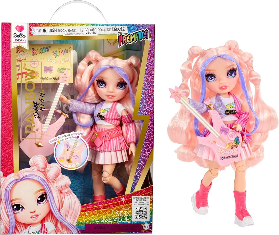 23cm Fashion Doll Rock Band Bass Guitar Stickers Posable Toy