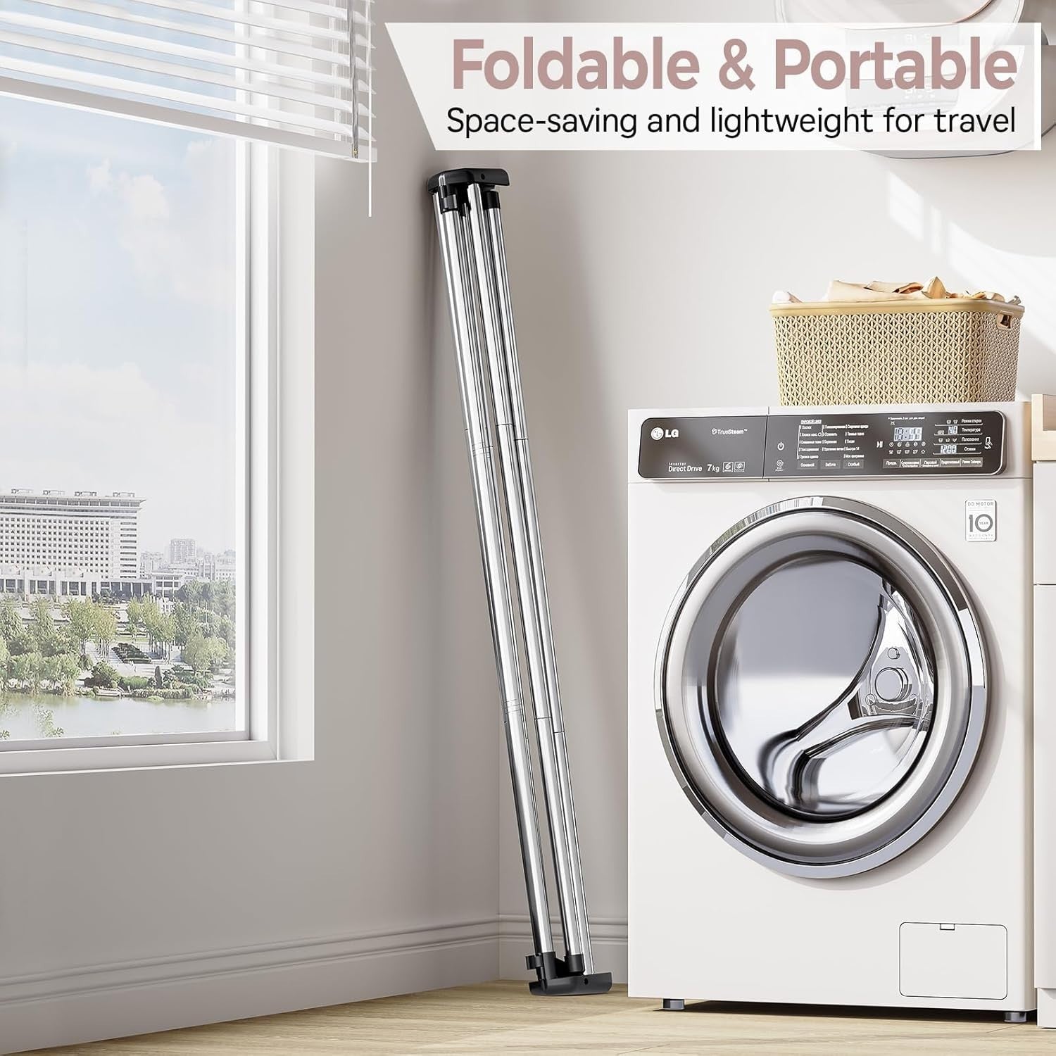 Foldable Stainless Steel Clothes Drying Rack Airer – 121cm