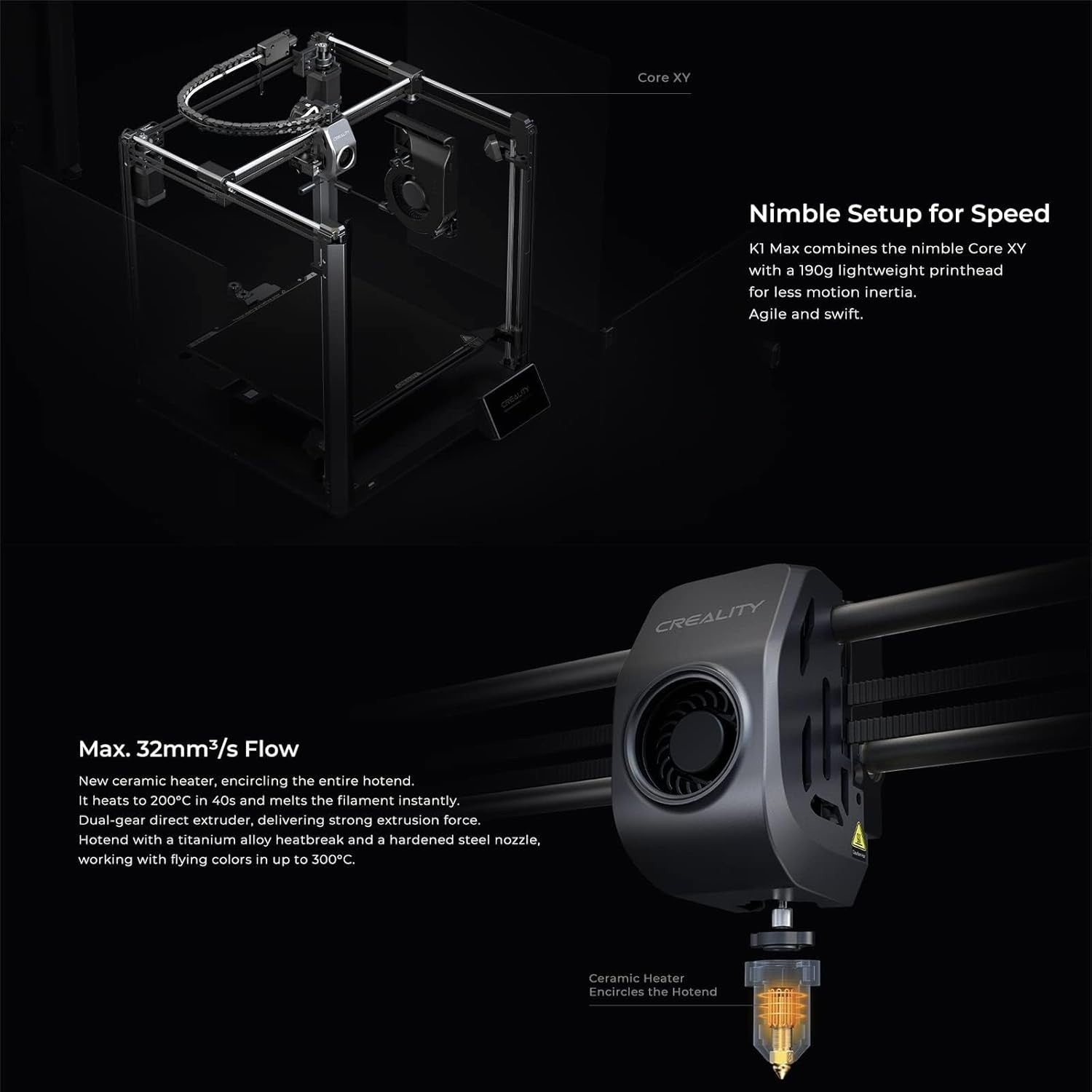 Large High Speed 3D Printer 600mm/s AI Camera LiDAR Auto Level 300mm