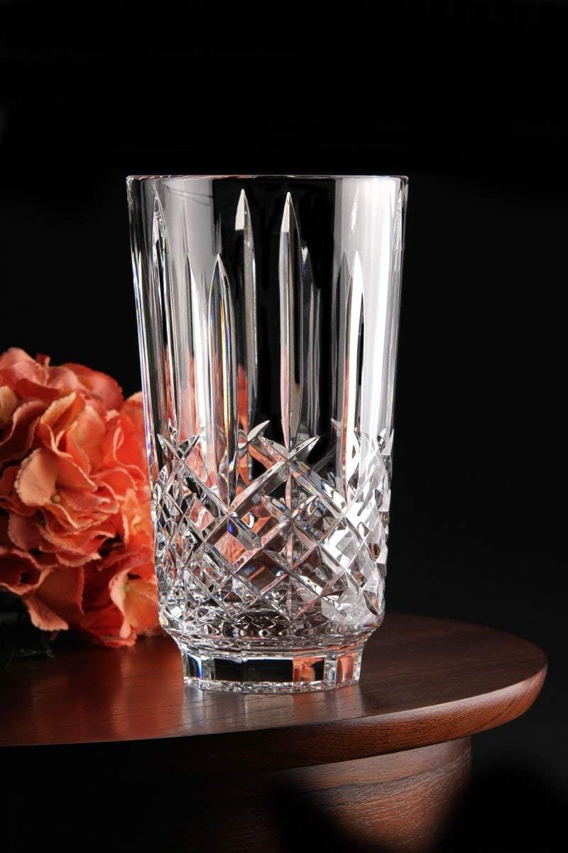 Luxury Crystal Vase 23cm Tall Cut Glass Flower Vase Table Centrepiece