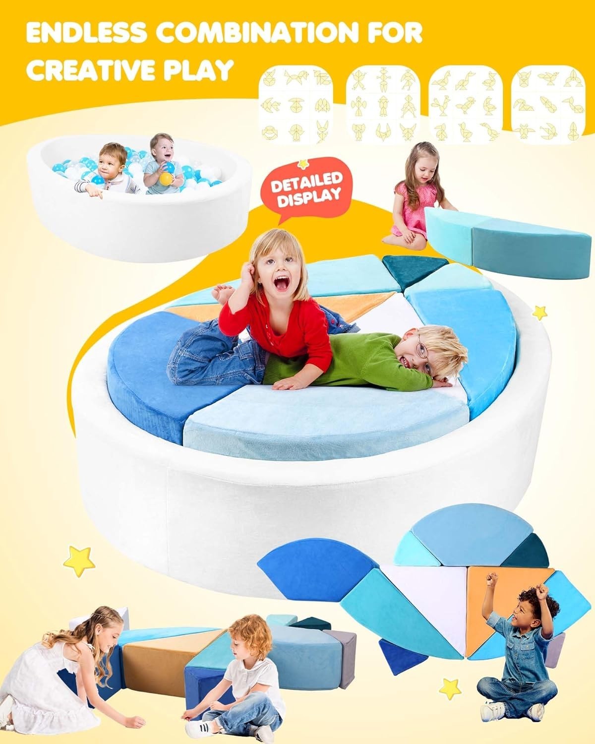 Convertible Kids Egg-Shaped Play Sofa with Ball Pit – Soft, Creative Fun