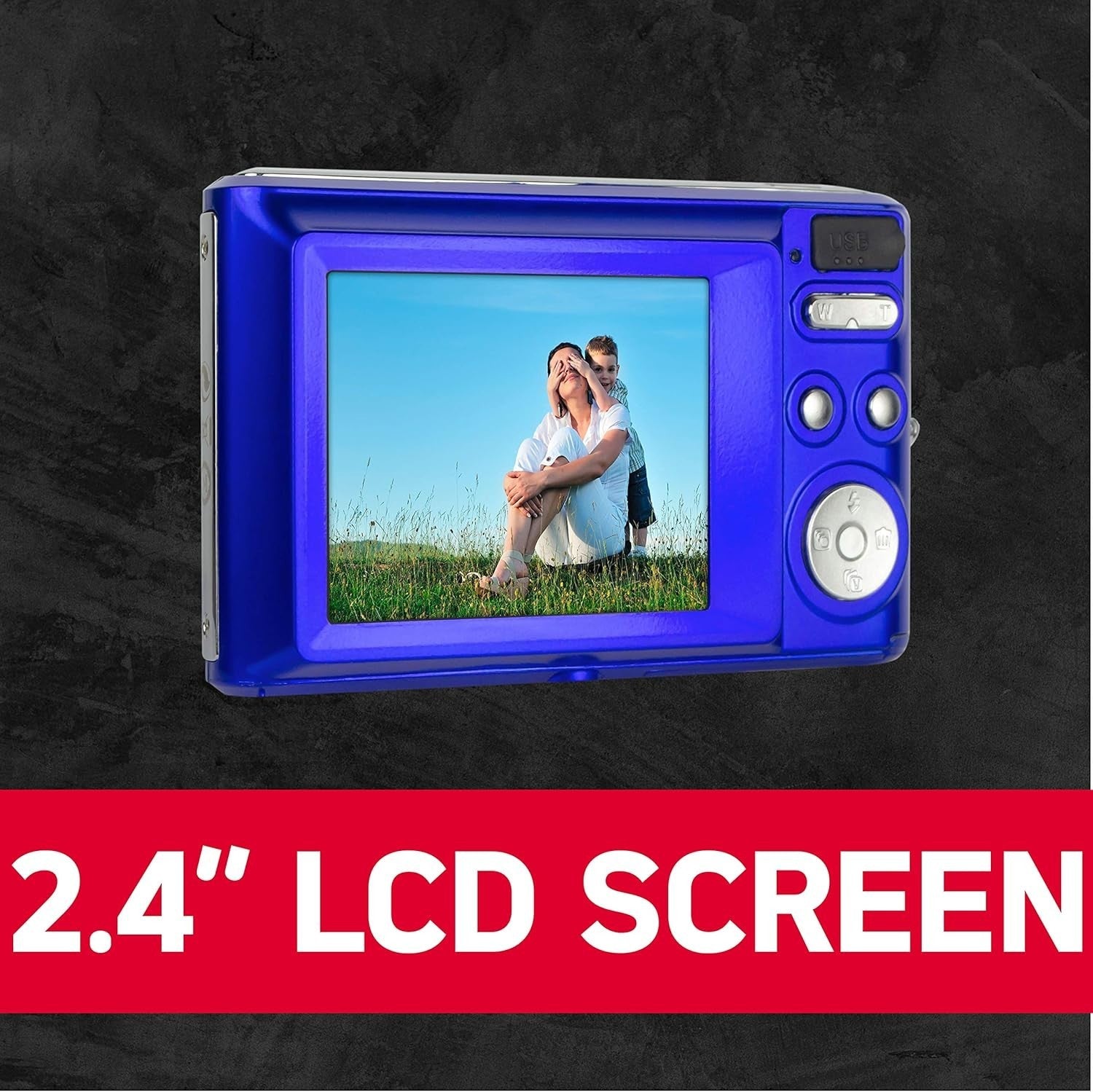 21MP Digital Compact Camera 8X Zoom HD Video LCD Screen Blue