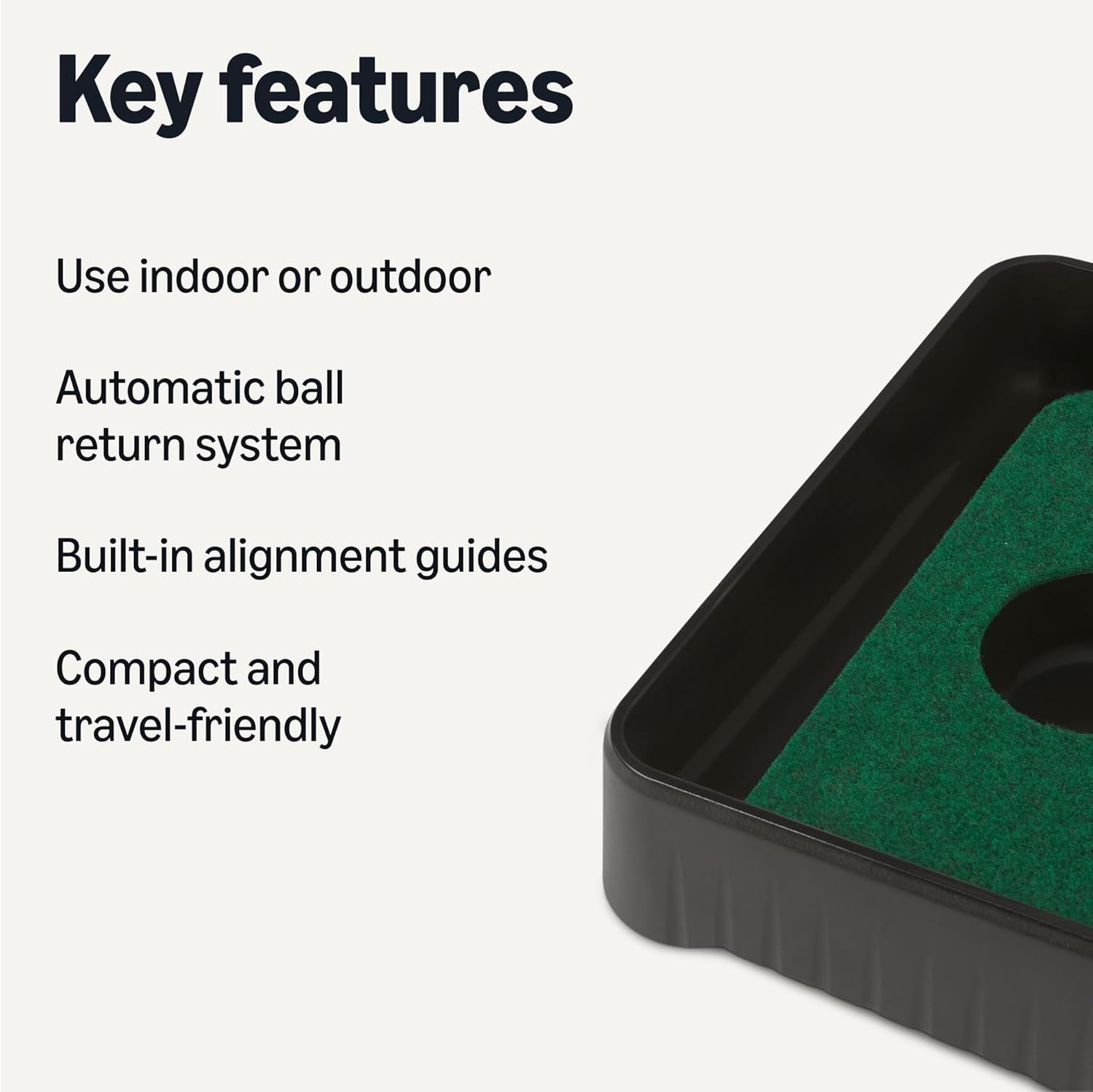 Automatic Ball Return Putting Mat Golf Training Alignment Indoor Green