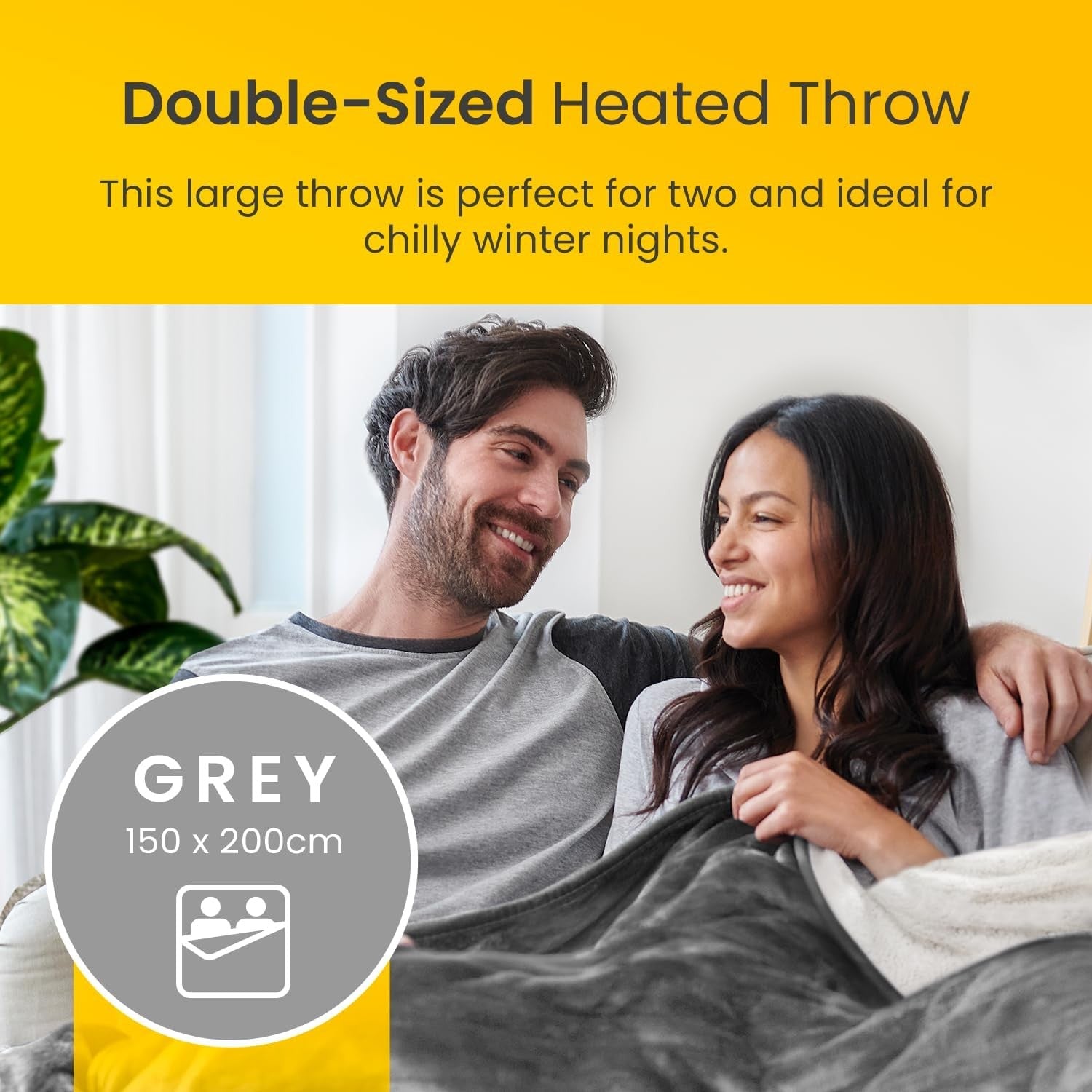 Electric Heated Throw Double Sherpa Fleece Remote 10 Heat Levels 200x150cm