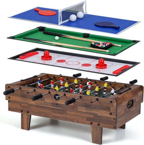 4 in 1 Multi Game Table Foosball Air Hockey Pool Tennis Kids Adults