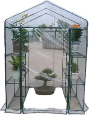 PVC Walk-In Greenhouse Plant Tent Waterproof Frostproof 143x143x195cm