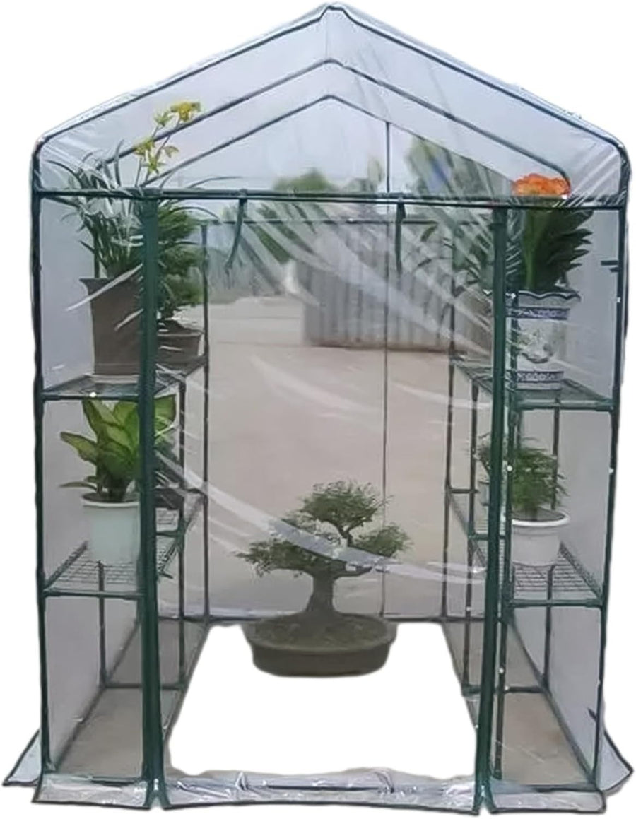 PVC Walk-In Greenhouse Plant Tent Waterproof Frostproof 143x143x195cm