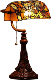 Handcrafted Dragonfly Stained Glass Desk Lamp | Adjustable Light, 16" Tall