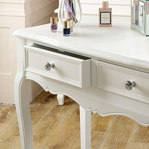 White Console Table Dressing Vanity Desk Wood 2 Drawer Shabby Chic Storage