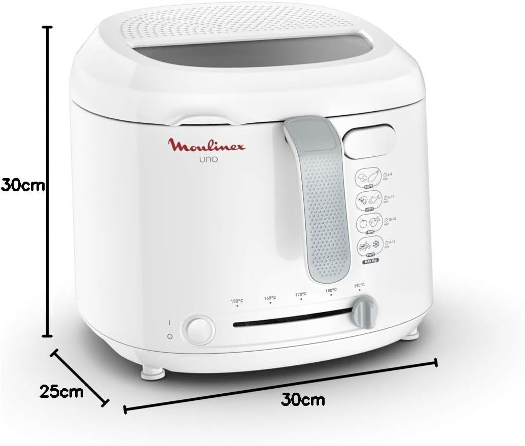 Electric Deep Fat Fryer 1.8L 1470W Compact Fryer 1kg Capacity White