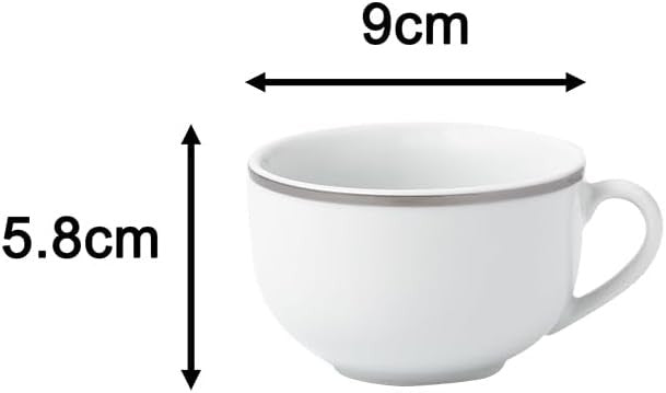 30pc Porcelain Dinnerware Set White Platinum Rim Plates Bowls Cups Service for 6