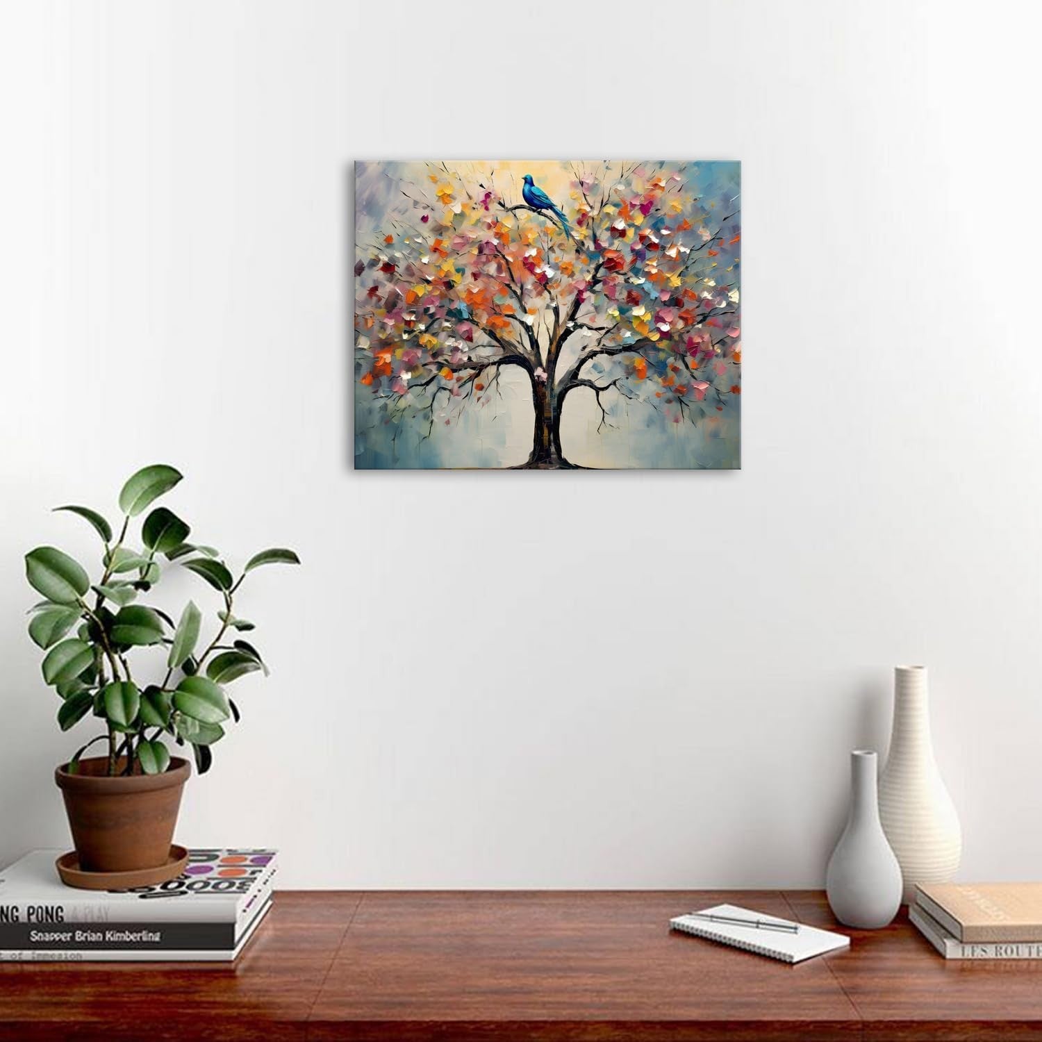 Framed Tree of Life Canvas Wall Art Colourful Modern Living Room Decor