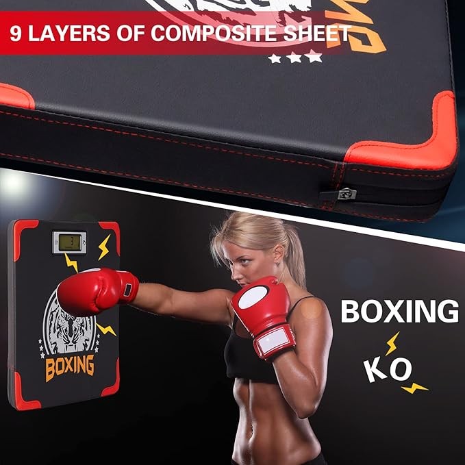Wall Mounted Punch Strength Tester LCD Impact Boxing Pad Home Training