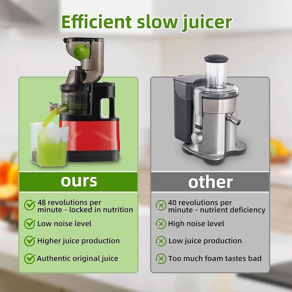 500W Cold Press Juicer 83mm Wide Feed Chute Whole Fruit High Yield