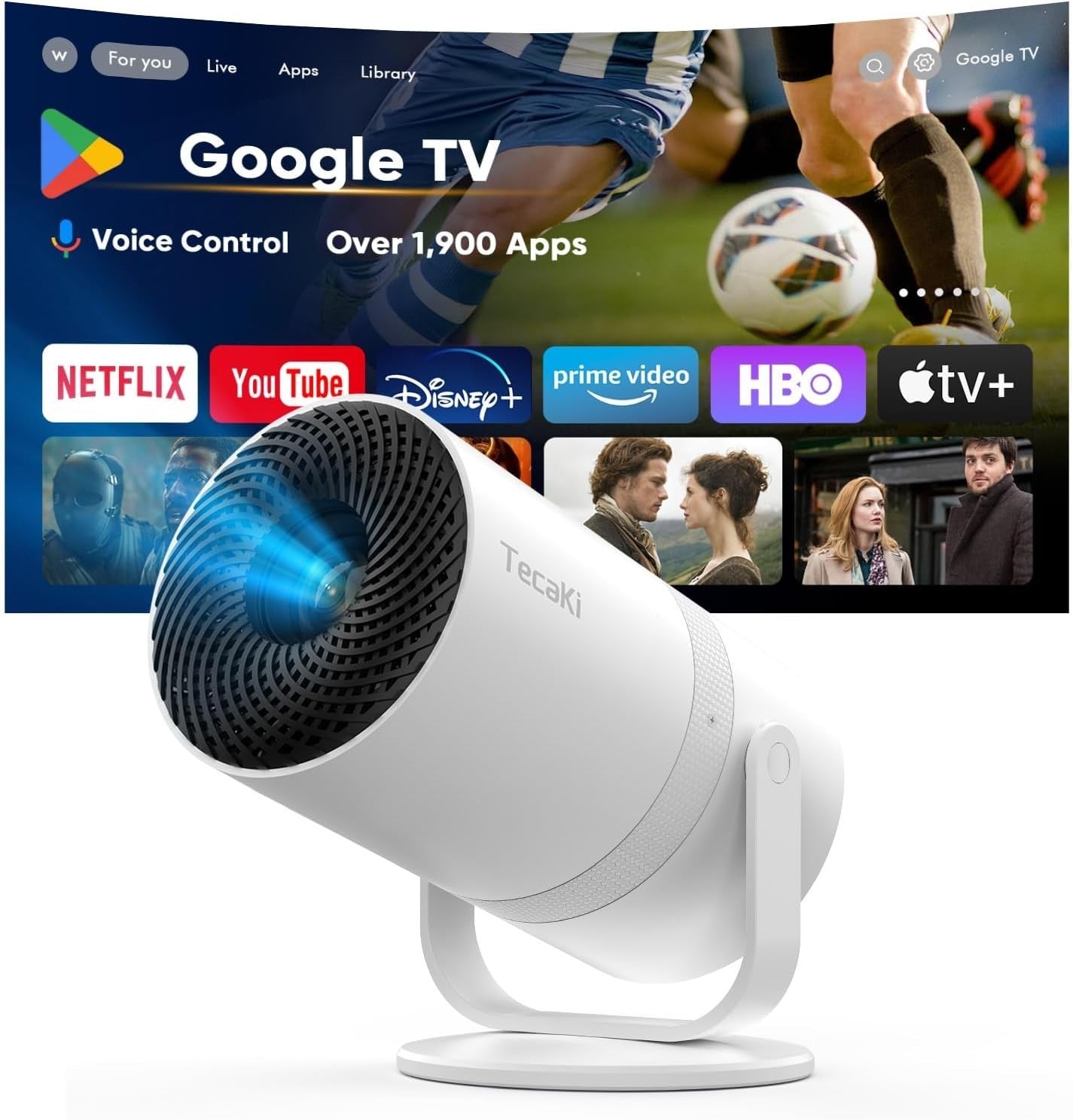 Smart Mini Projector 4K Support Android 11 WiFi Bluetooth 180°