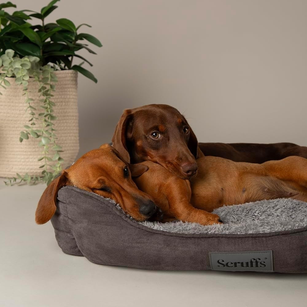 Small Dog Box Bed 50x40cm Grey Washable Non Slip