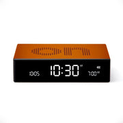 Flip Style Alarm Clock Orange Aluminium Reversible Touch Snooze Rechargeable