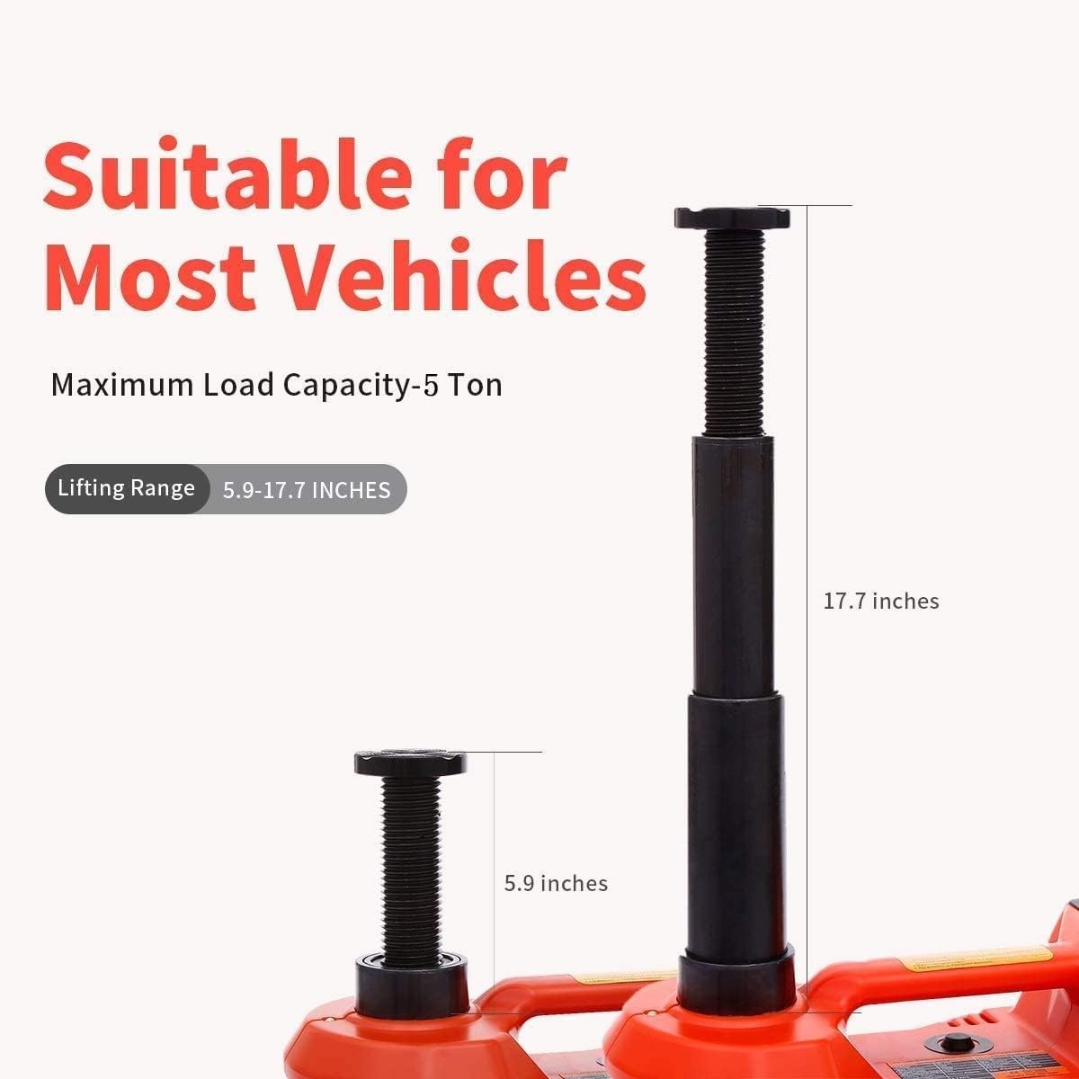 5 Ton 12V Electric Hydraulic Trolley Floor Jack 135–360mm Car Lift Kit