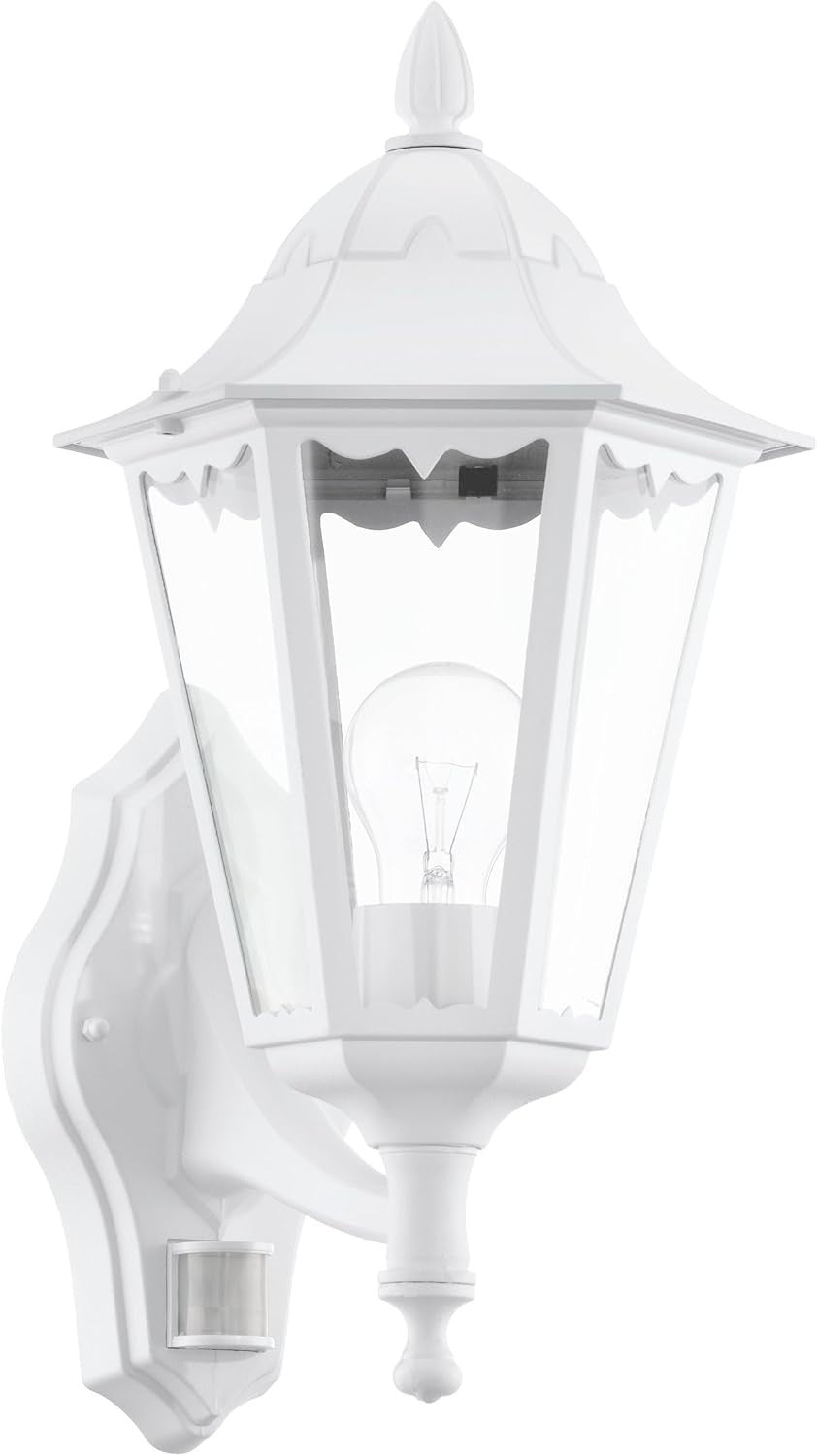Outdoor Wall Light White Cast Aluminium Motion Sensor