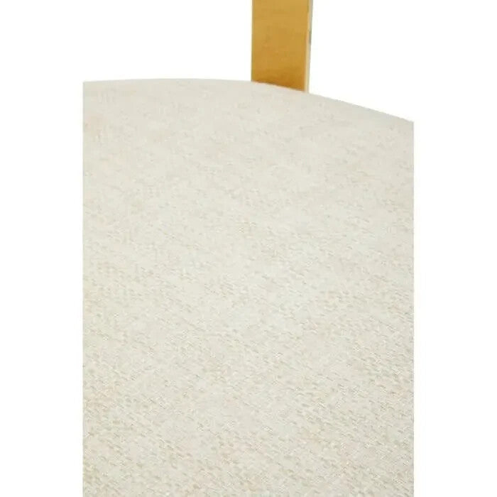 Gold Metal Accent Chair with Natural Fabric Seat Modern Open Frame