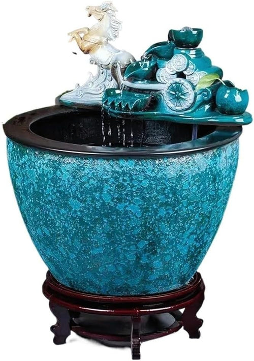 Modern Ceramic Fish Tank Flowing Water Bowl Indoor Office Home Decor