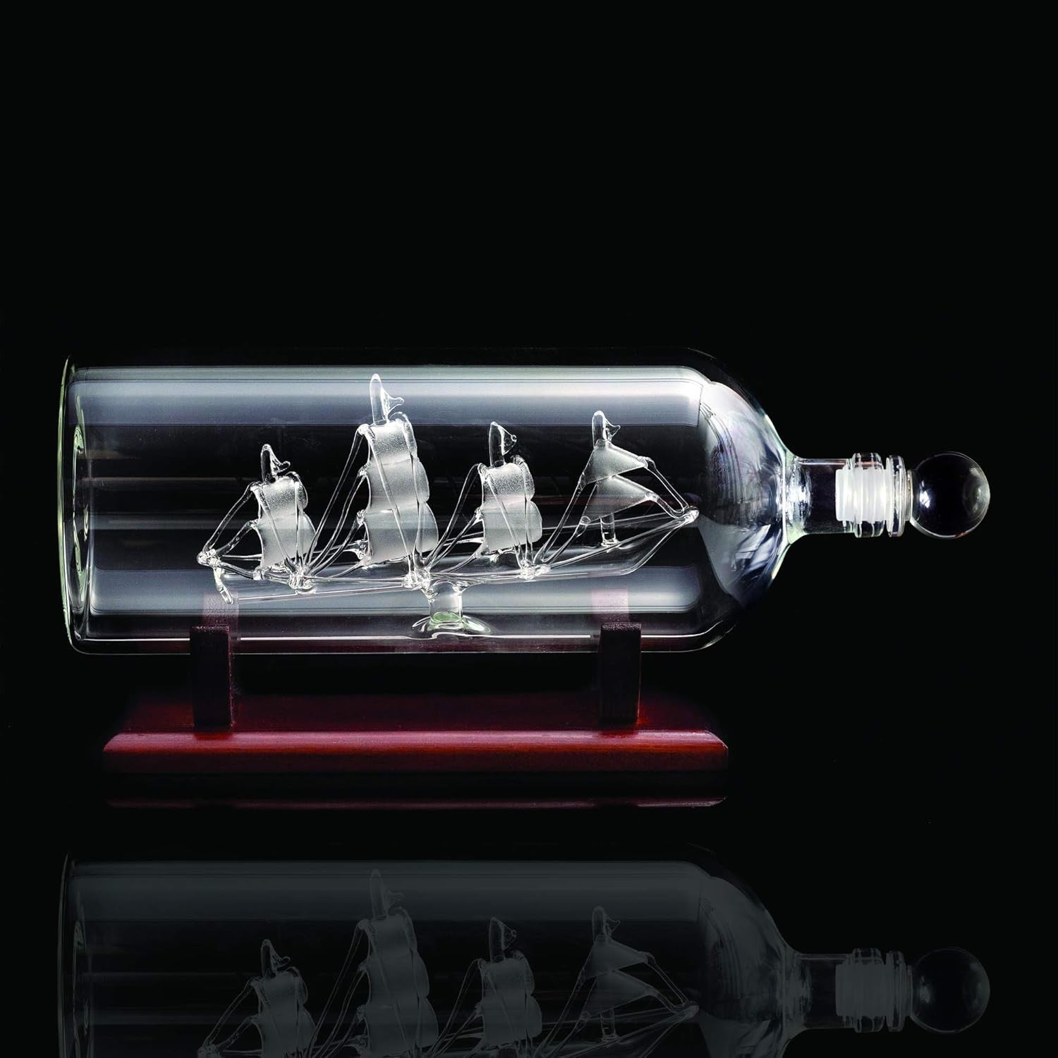 Ship in a Bottle Whiskey Decanter 750ml Glass Nautical Liquor Bottle Gift