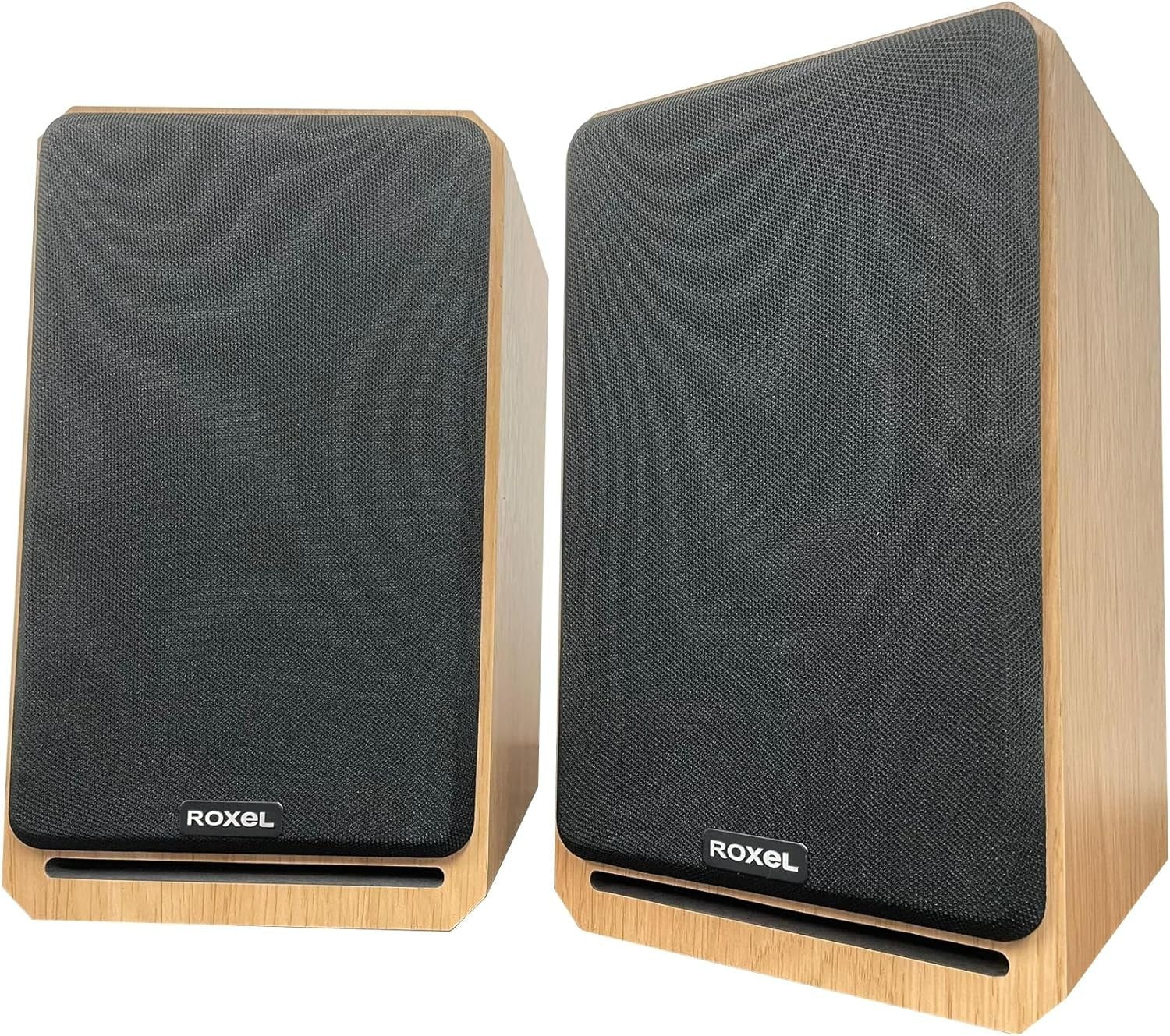 Bookshelf Speakers 150W RMS Deep Bass Wood Cabinet Carbon Fibre Woofer Hi-Fi