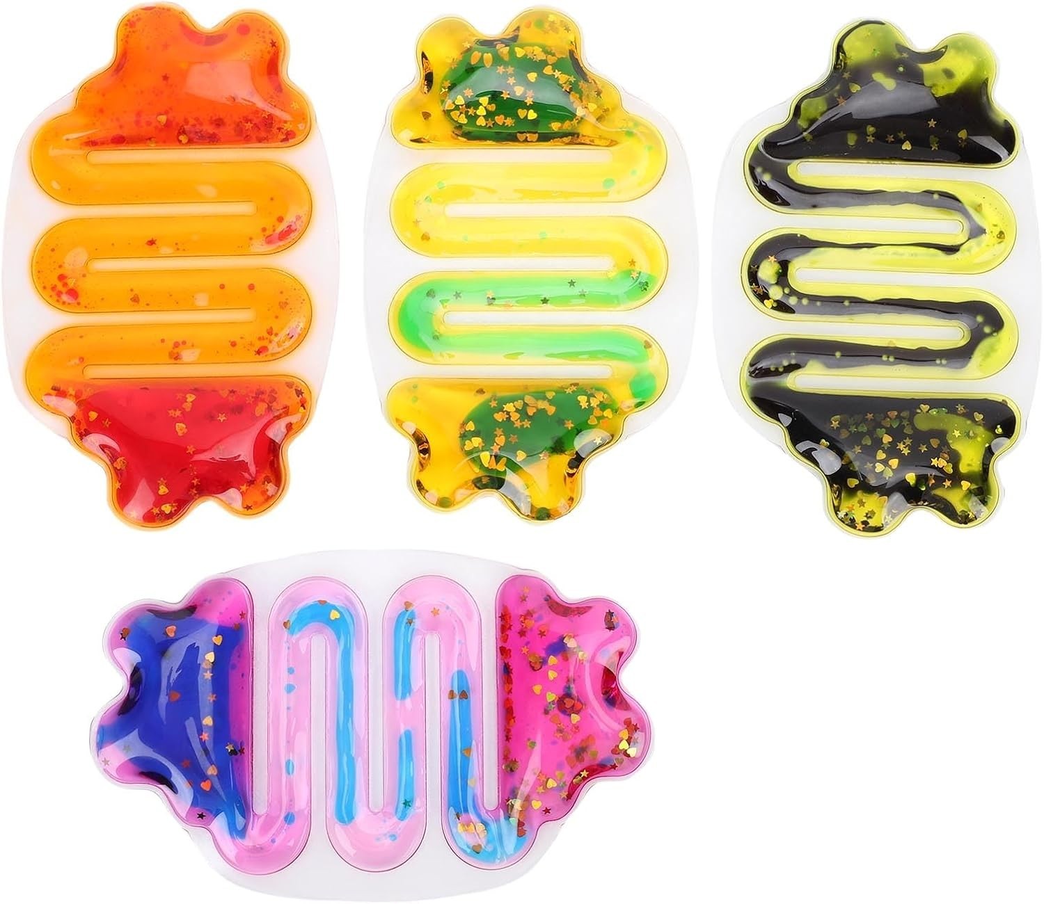 Liquid Motion Squeeze Tube Fidget Toy Glitter Stress Relief Sensory
