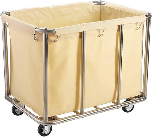 Heavy Duty 400L Industrial Rolling Laundry Cart | Waterproof Removable Liner | 4