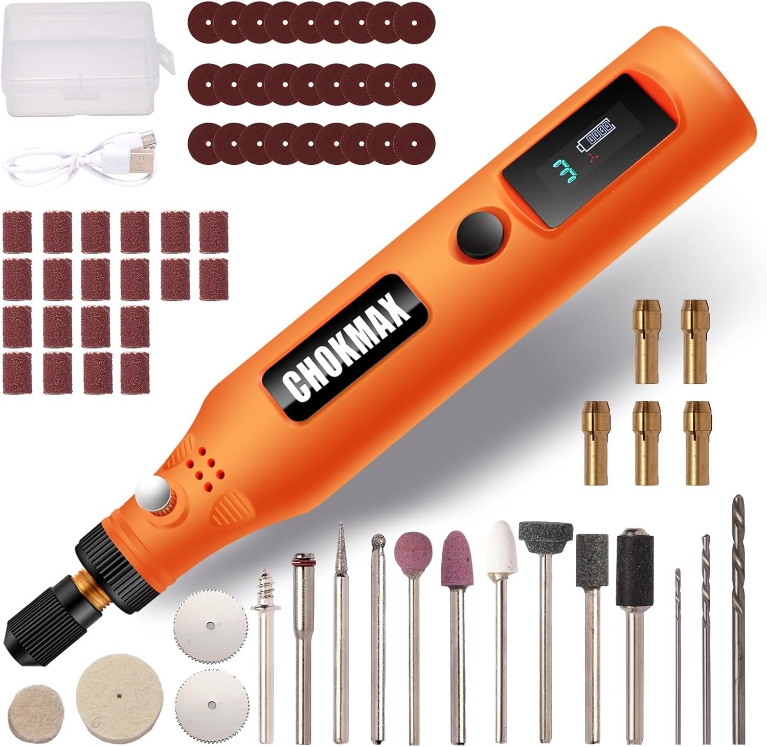 Mini Cordless Rotary Tool Kit 3 Speed USB Rechargeable with 72 Accessories