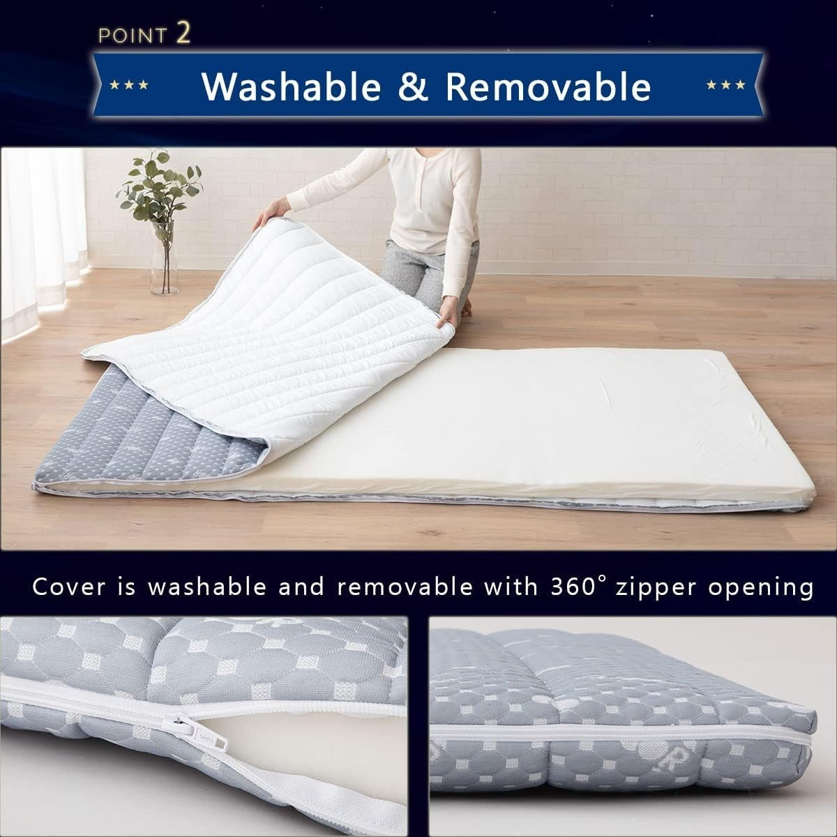Japanese Floor Futon Mattress Single | Tatami Foldable Foam Topper Bed