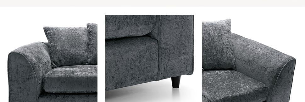 Grey 2C2 Corner Sofa 5 Seater Fabric Couch – L Shape Dual Arm Comfy Suite