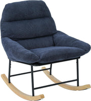 Cozy Lambswool Rocking Chair with High Backrest for Living Room