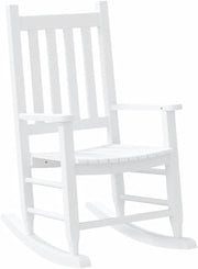 Rocking Chair for Kids Indoor/Outdoor - White Solid Wood, Safe & Durable