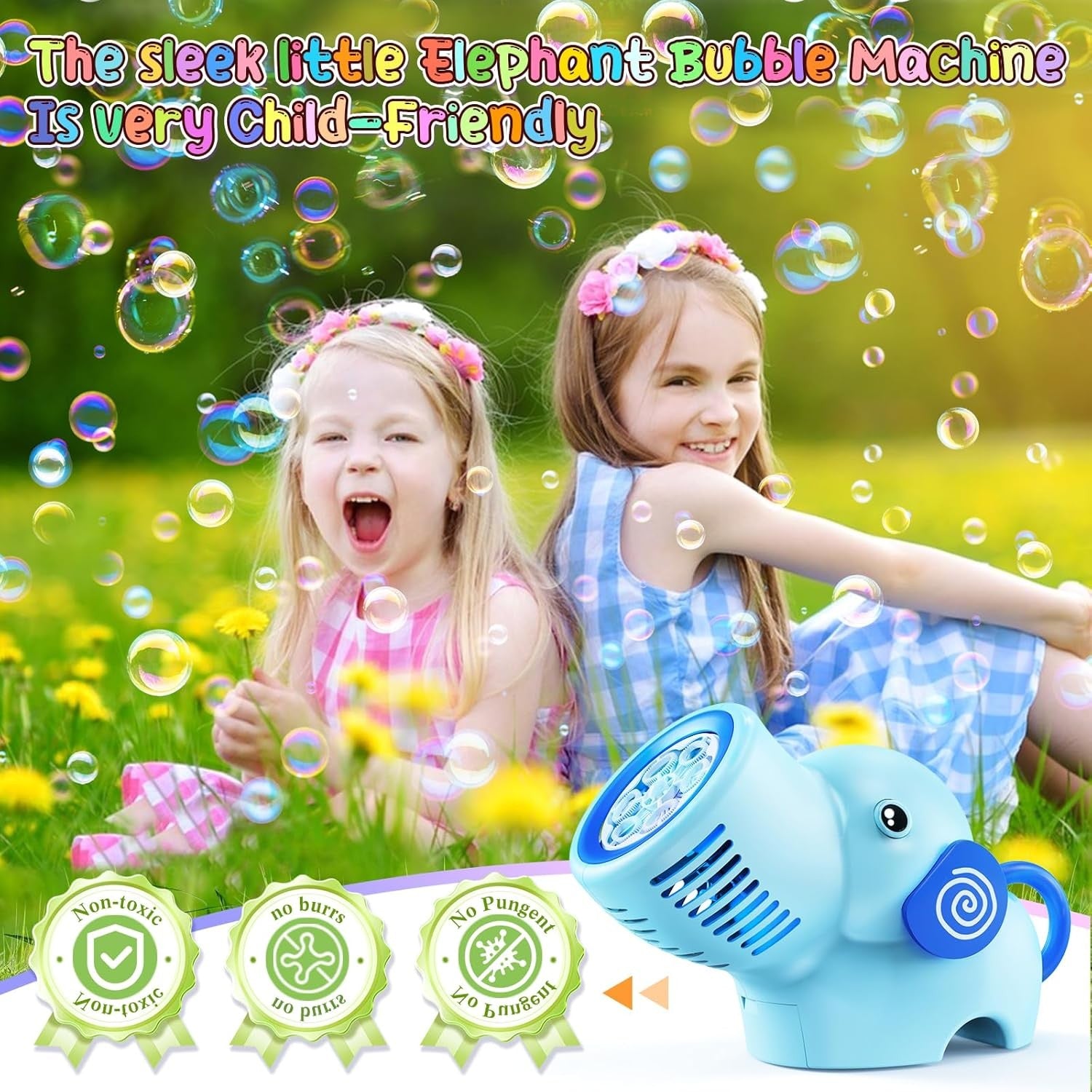 Bubble Gun LED Lights 10000 Bubbles Blue Toy