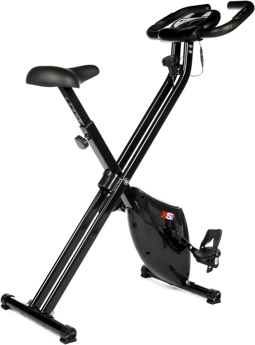 Folding Magnetic Exercise Bike Quiet Upright Home Fitness Cycle with LCD
